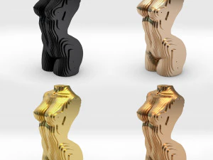 sliced female torso model 3D Print Model