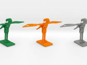 सचिव पक्षी वयस्क नर 3D प्रिंट मॉडल