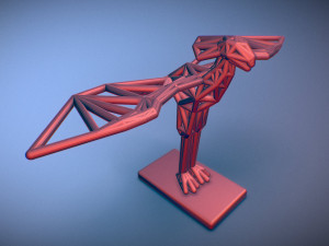 secretary bird adult male 3D Принт Модель
