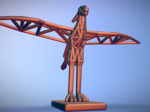 secretary bird adult male 3D Принт Модель