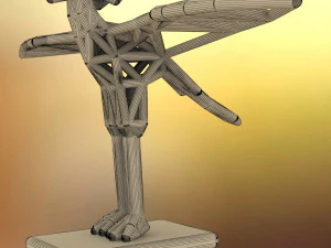 secretary bird adult male 3D Print Model