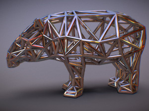bairds tapir adult male 3D-printmodel