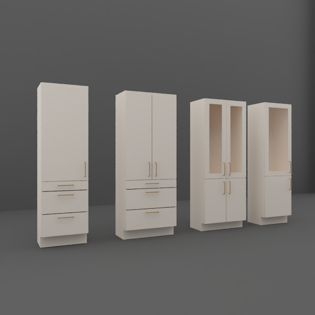 cupboard set 3D Model .c4d .max .obj .3ds .fbx .stl .blend 