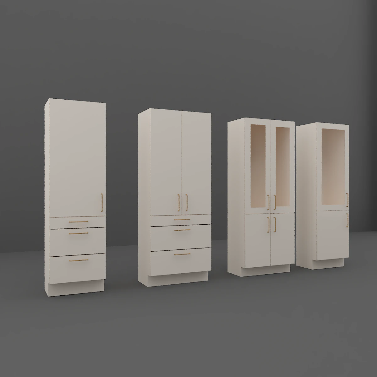 cupboard set 3D Model .c4d .max .obj .3ds .fbx .stl .blend 