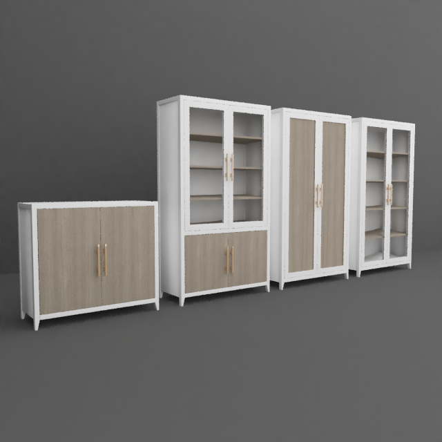 cabinet set 3D Model .c4d .max .obj .3ds .fbx .stl .blend 