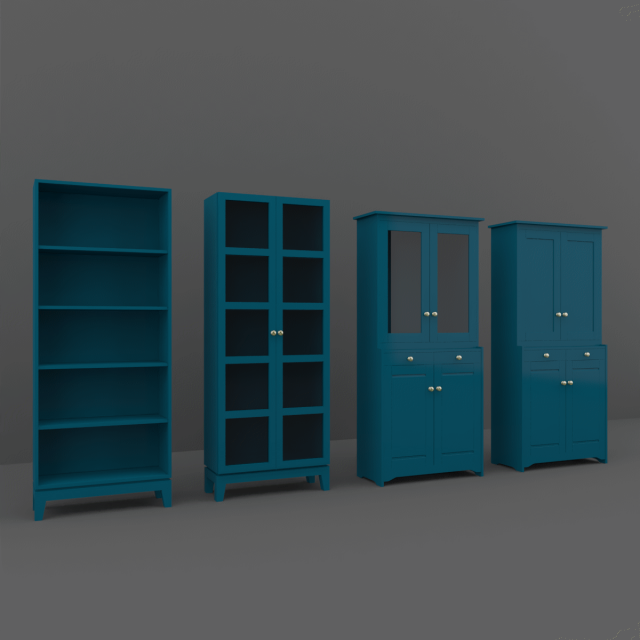 cupboard set 3D मॉडल .c4d .max .obj .3ds .fbx .stl .blend 