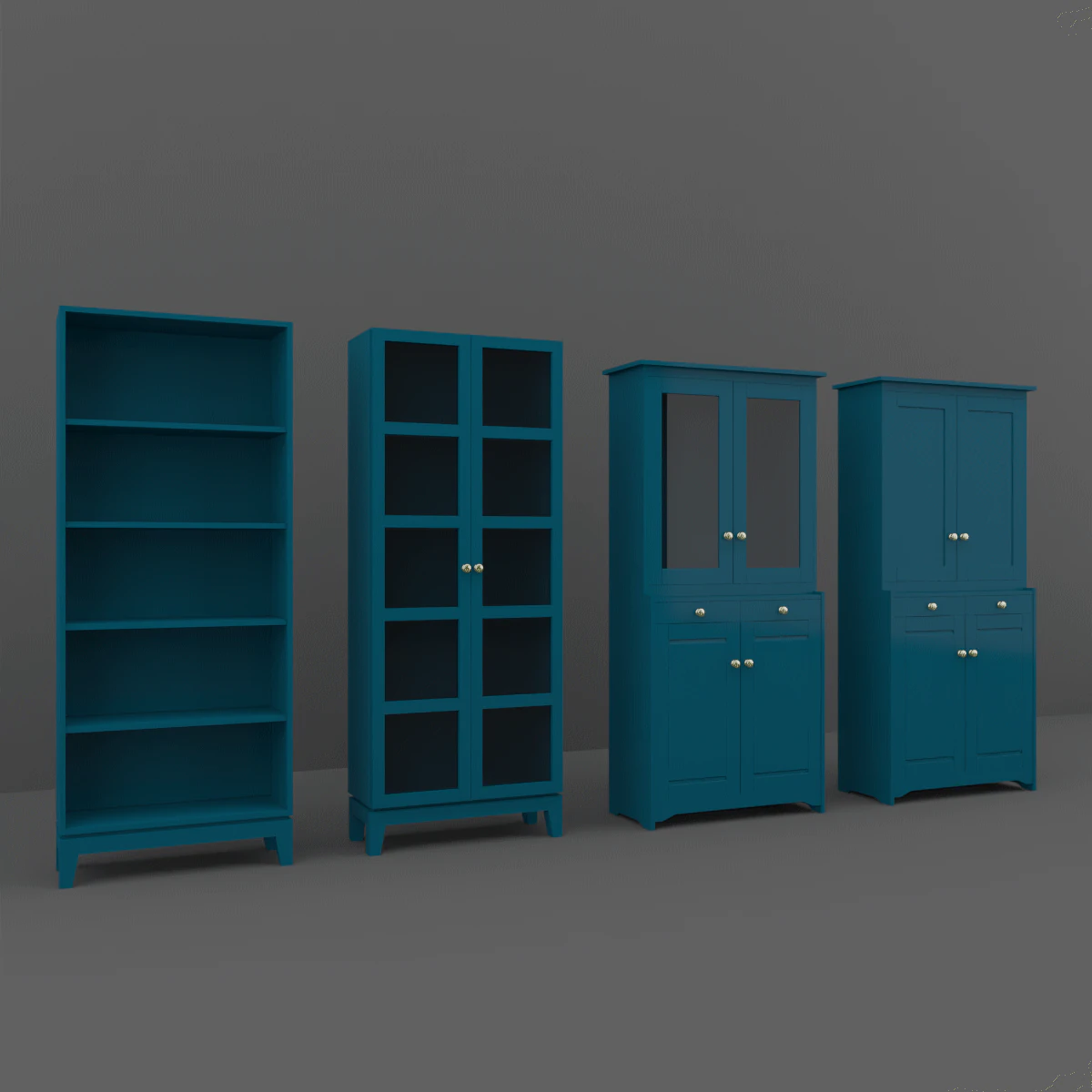 cupboard set 3D Model .c4d .max .obj .3ds .fbx .stl .blend