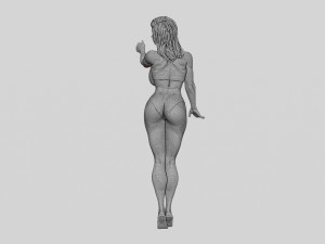 Sexy Brunette Woman Posing and Opening Window 3D Print Model Modèles 3D en vedette