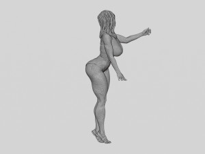 Sexy Brunette Woman Posing and Opening Window 3D Print Model Modèles 3D en vedette