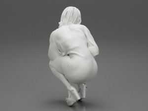 Beautiful Woman Bending Down 3D Print Model 3D 프린트 모델
