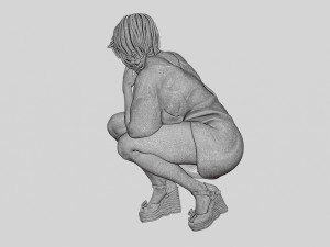 Beautiful Woman Bending Down 3D Print Model 3D 프린트 모델
