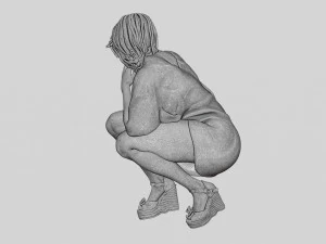 Beautiful Woman Bending Down 3D Print Model 3D Print Model