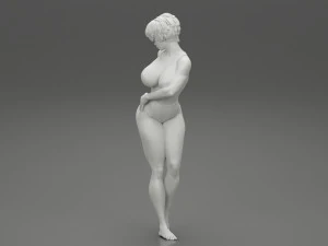 Bikini Giyen G&uuml;zel Kısa Sa&ccedil;lı Esmer Kadın 3D baskı modeli 3D Baskı Modeli