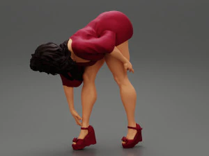 Sexy Woman bending in Heels 3D Print Model 3D Print Model