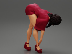 Sexy Woman bending in Heels 3D Print Model 3D प्रिंट मॉडल
