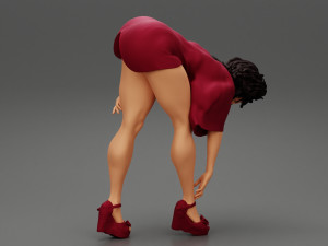 Sexy Woman bending in Heels 3D Print Model 3D प्रिंट मॉडल