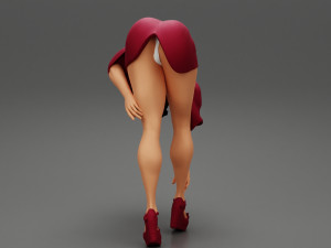 Sexy Woman bending in Heels 3D Print Model 3D प्रिंट मॉडल