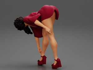 Sexy Woman bending in Heels 3D Print Model 3D प्रिंट मॉडल