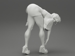 Sexy Woman bending in Heels 3D Print Model 3D प्रिंट मॉडल