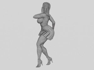 Sexy Woman Posing Wearing Skirt 3D Print Model 3Dプリントモデル