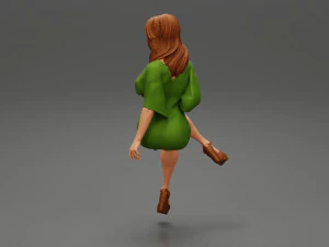 Woman Wearing High Heels Shoes and Short Skirt Sitting 3D Print Model 3D Print Model
