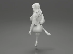 Woman Wearing High Heels Shoes and Short Skirt Sitting 3D Print Model 3D Print Model