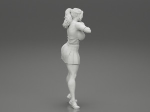 Sexy School Girl Wearing Costume Making Heart with His Hands 3D Print Model Modello di stampa 3D
