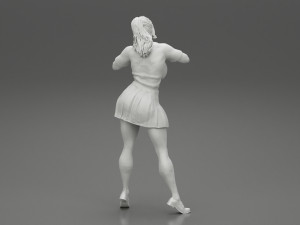 Sexy School Girl Wearing Costume Making Heart with His Hands 3D Print Model Modello di stampa 3D
