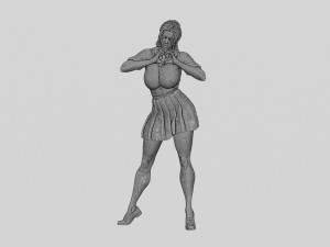 Sexy School Girl Wearing Costume Making Heart with His Hands 3D Print Model Modello di stampa 3D