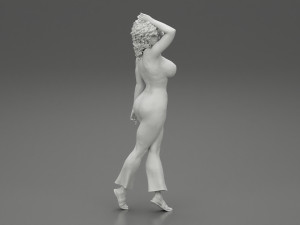 Beautiful Girl with Curly Hair Standing 3D Print Model 3D 프린트 모델