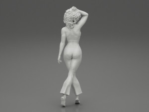 Beautiful Girl with Curly Hair Standing 3D Print Model 3D 프린트 모델
