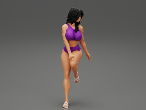 Woman In Lingerie Bikini Sitting On Bar Stool 3D Print Model 3D Print Model