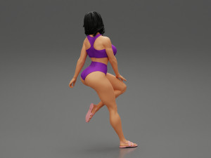 Woman In Lingerie Bikini Sitting On Bar Stool 3D Print Model 3D Print Model