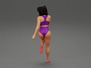 Woman In Lingerie Bikini Sitting On Bar Stool 3D Print Model 3D Print Model