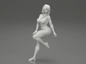अधोवस्त्र बिकिनी में महिला बार स्टूल 3डी प्रिंट मॉडल पर बैठी है 3D प्रिंट मॉडल