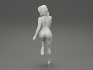 Woman In Lingerie Bikini Sitting On Bar Stool 3D Print Model 3D Print Model