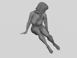 Woman In Lingerie Bikini Sitting On Bar Stool 3D Print Model 3D Print Model