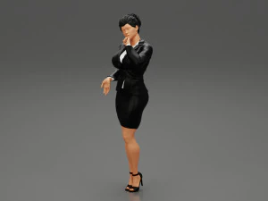 Beautiful Business Woman Thinking Pose 3D Print Model 3D Print Model