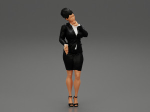 Beautiful Business Woman Thinking Pose 3D Print Model 3D 프린트 모델