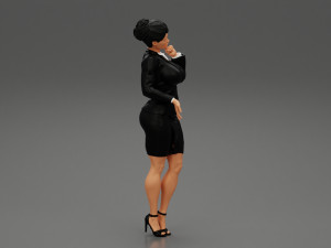 Beautiful Business Woman Thinking Pose 3D Print Model 3D 프린트 모델