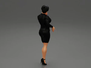 Beautiful Business Woman Thinking Pose 3D Print Model 3D Print Model