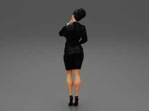 Beautiful Business Woman Thinking Pose 3D Print Model 3D 프린트 모델