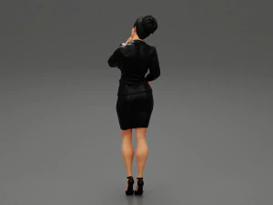 Beautiful Business Woman Thinking Pose 3D Print Model 3D Print Model