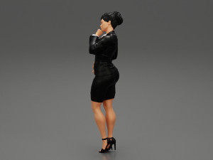 Beautiful Business Woman Thinking Pose 3D Print Model 3D 프린트 모델