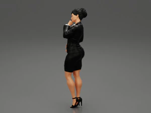 Beautiful Business Woman Thinking Pose 3D Print Model 3D Print Model