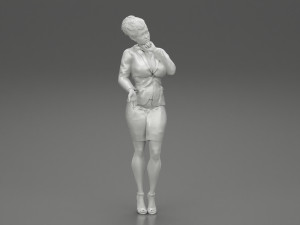 Beautiful Business Woman Thinking Pose 3D Print Model 3D 프린트 모델