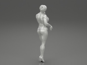 Beautiful Business Woman Thinking Pose 3D Print Model 3D 프린트 모델