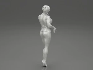 Beautiful Business Woman Thinking Pose 3D Print Model 3D Print Model