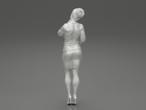 Beautiful Business Woman Thinking Pose 3D Print Model 3D 프린트 모델