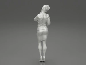 Beautiful Business Woman Thinking Pose 3D Print Model 3D Print Model